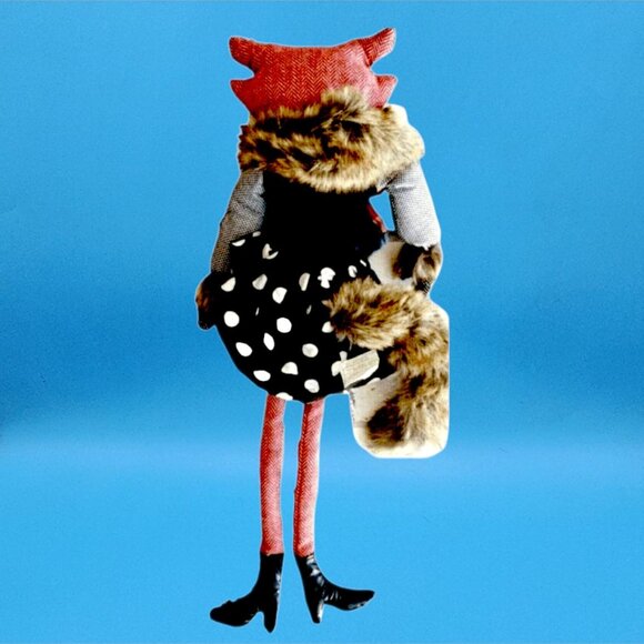 Debi Lilly Equestrian Fox Holiday Shelf Sitter Plaid Flannel Figurine Retired - Picture 9 of 9